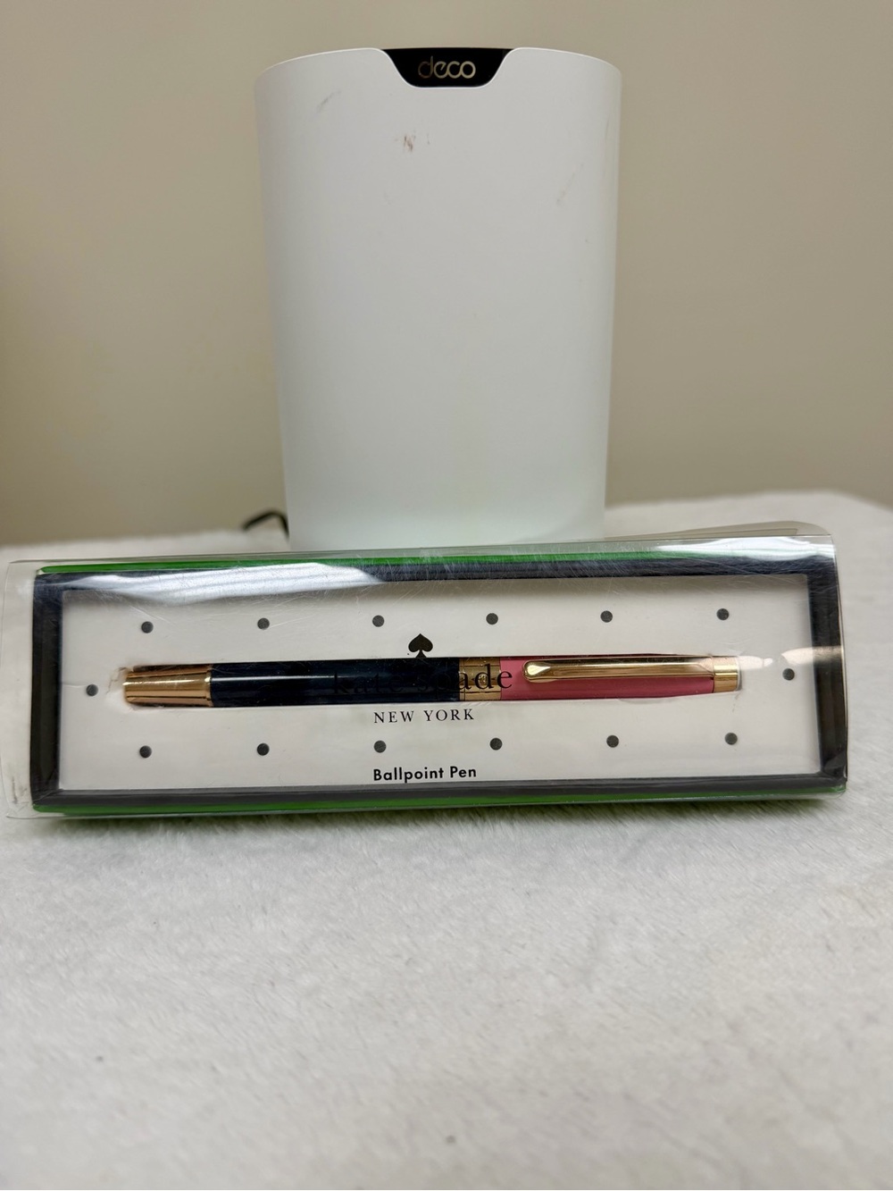 kate spade Navy and Pink Gold-Trim Ballpoint Pen - Picture 2 of 2